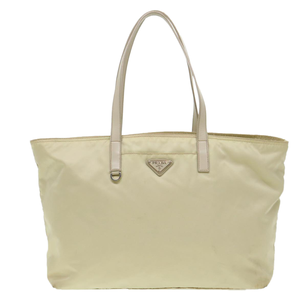 PRADA Tote Bag Nylon White Auth 39689