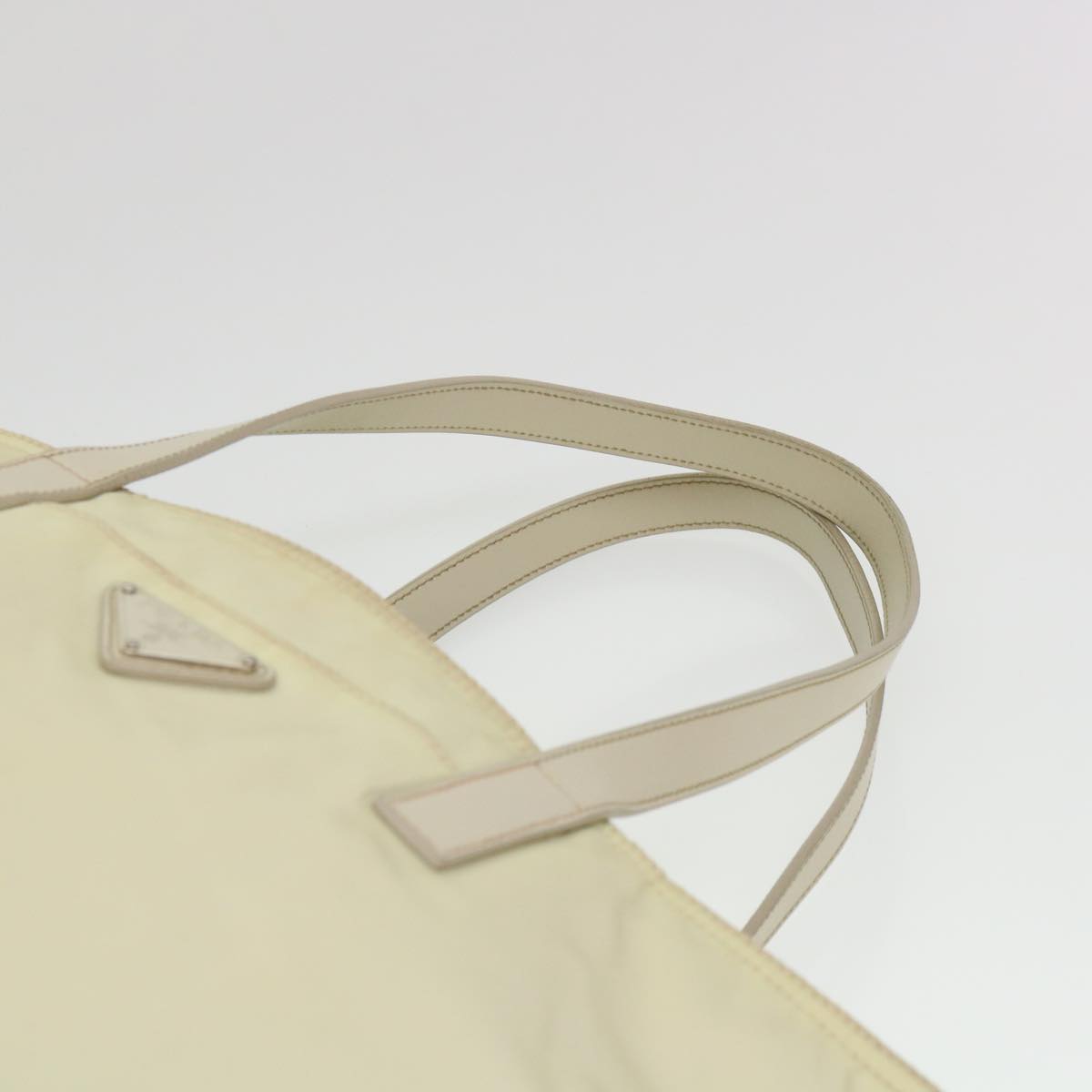 PRADA Tote Bag Nylon White Auth 39689