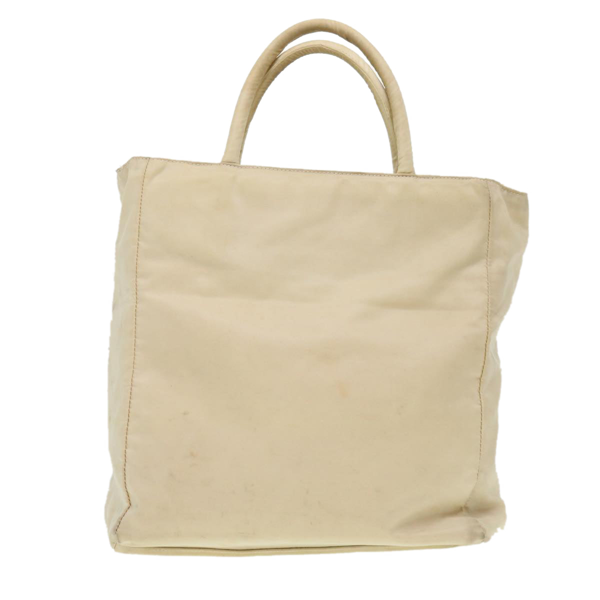 PRADA Hand Bag Nylon Beige Auth 39692