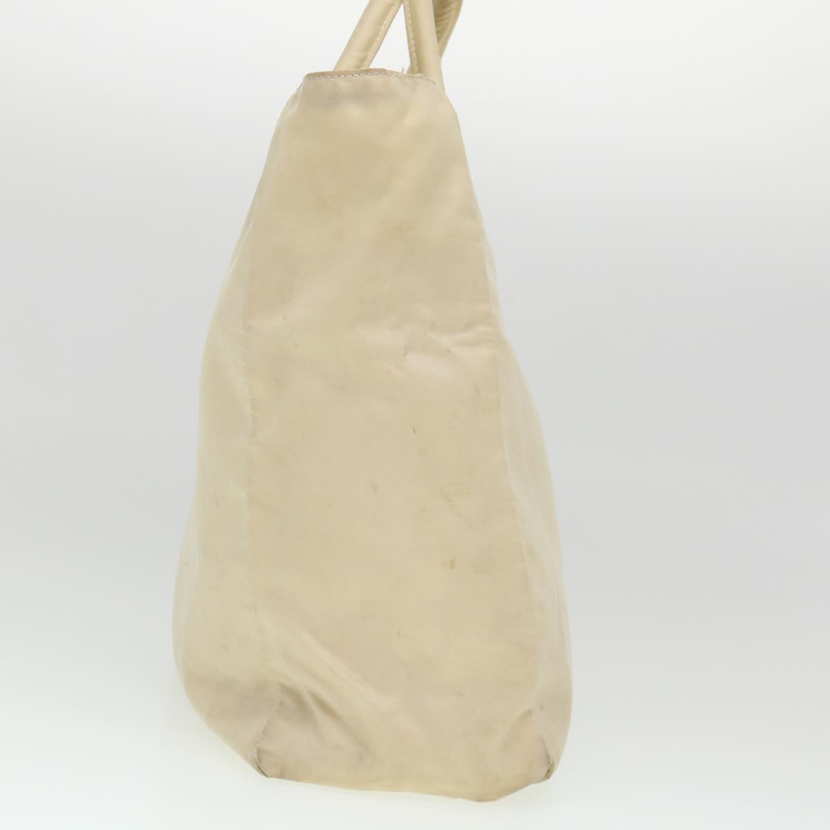 PRADA Hand Bag Nylon Beige Auth 39692