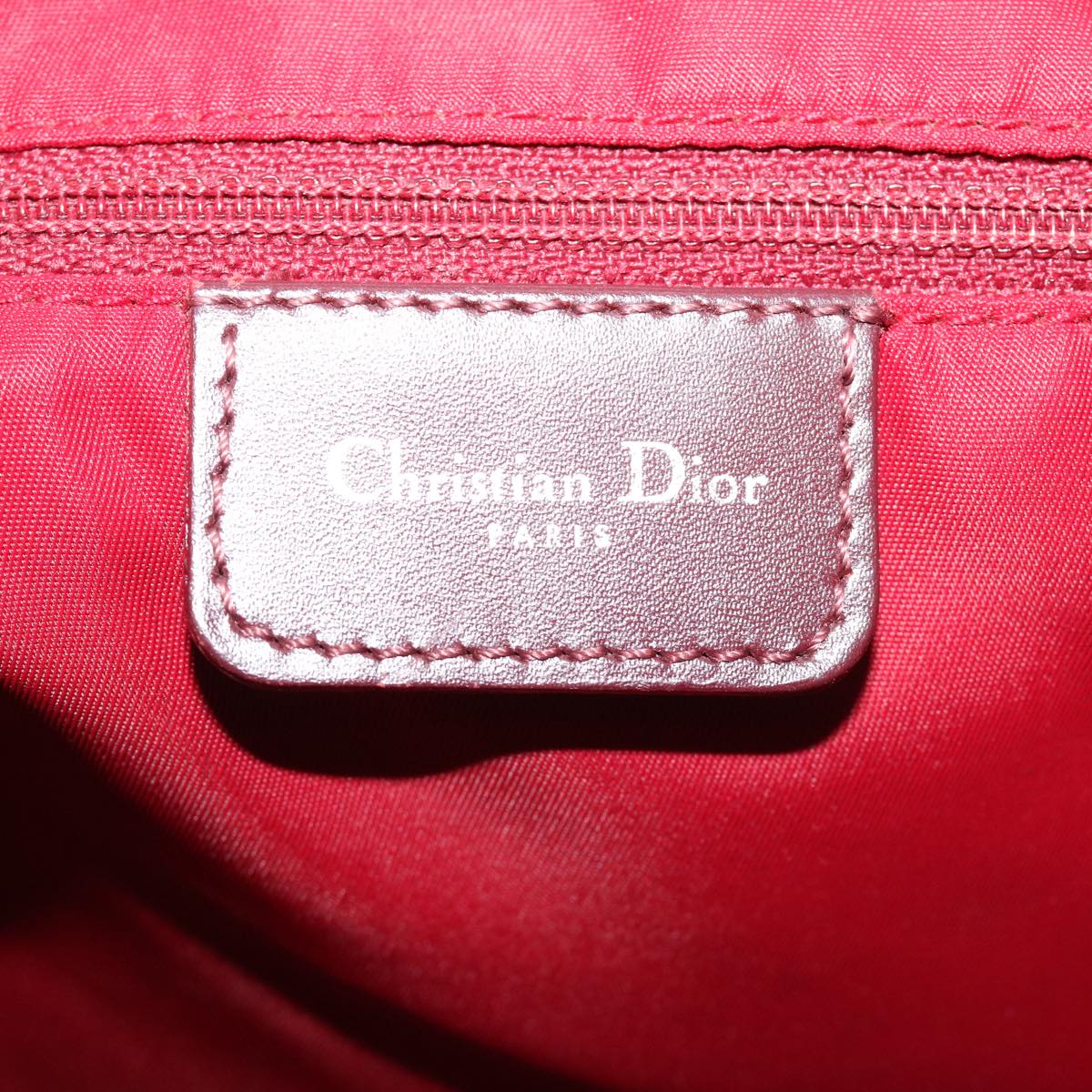 Christian Dior Trotter Canvas Shoulder Bag Red Auth 39708