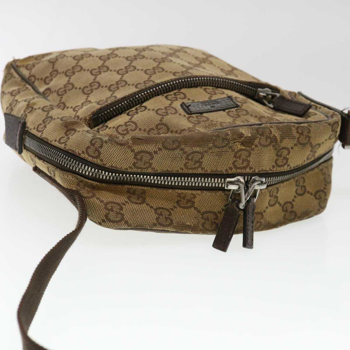 GUCCI GG Canvas Shoulder Bag Beige 0316 002058 Auth 39712