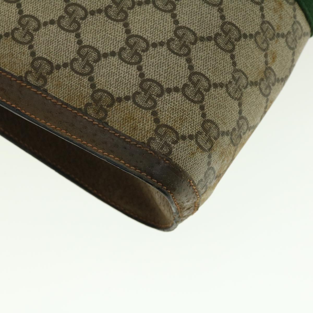 GUCCI GG Canvas Web Sherry Line Clutch Bag Beige Red Green 89.01.007 Auth 39747