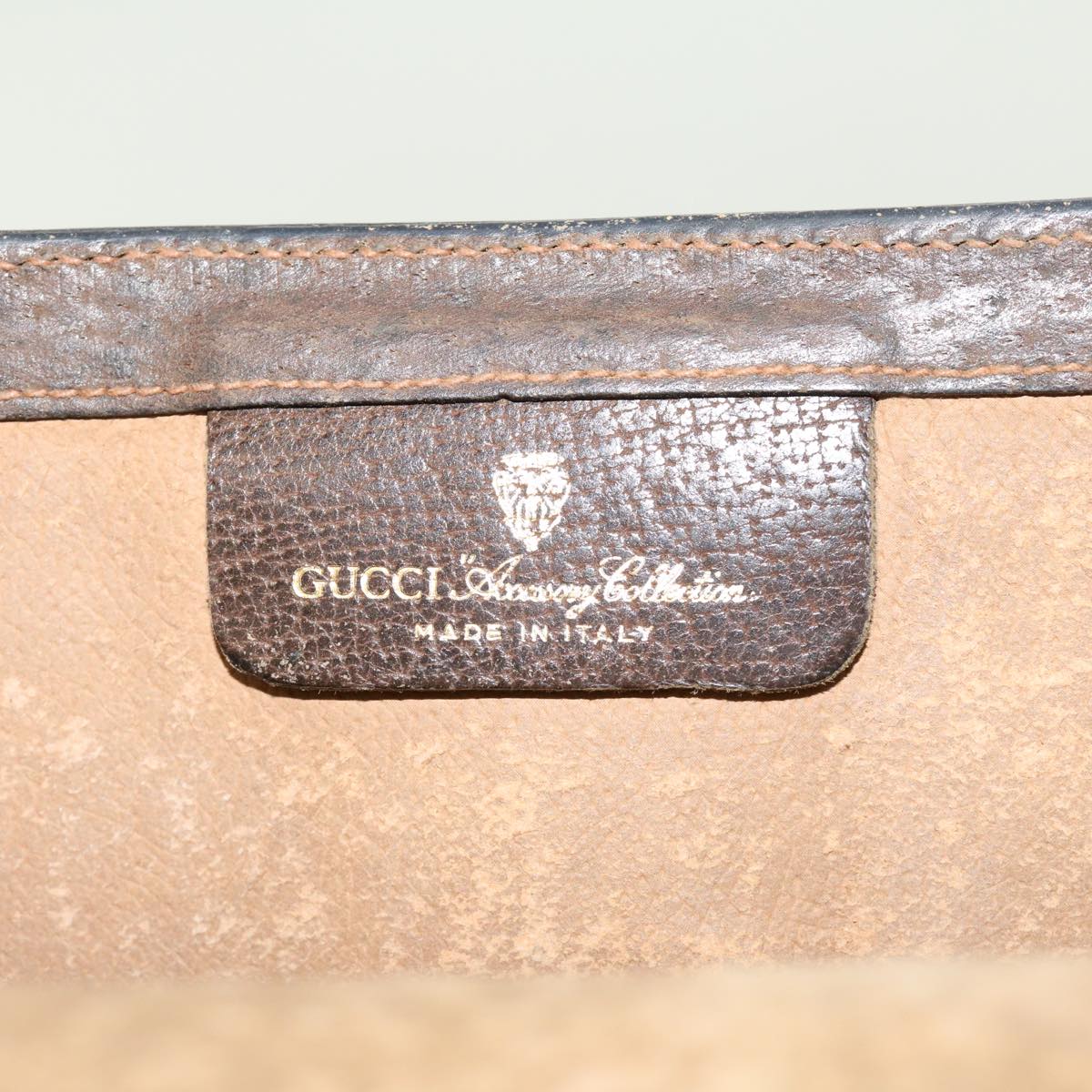 GUCCI GG Canvas Web Sherry Line Clutch Bag Beige Red Green 89.01.007 Auth 39747