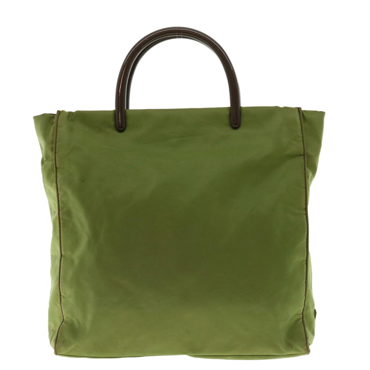 PRADA Hand Bag Nylon Khaki Auth 39752