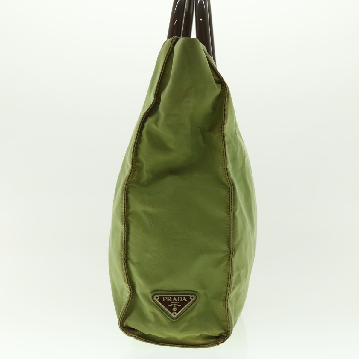 PRADA Hand Bag Nylon Khaki Auth 39752