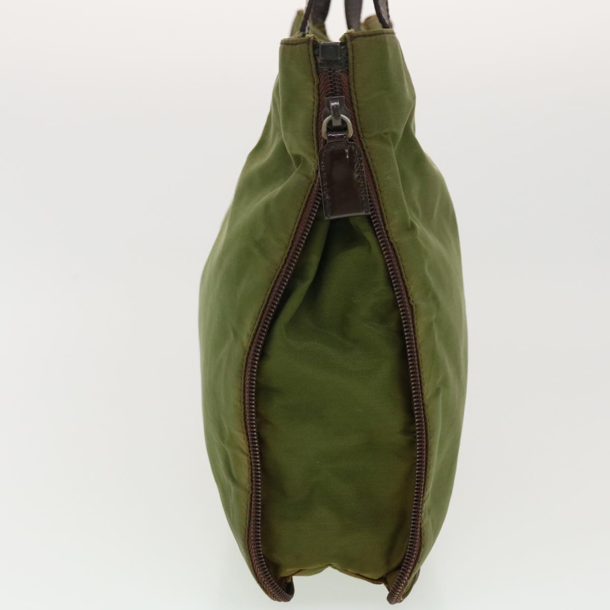 PRADA Hand Bag Nylon Khaki Auth 39754