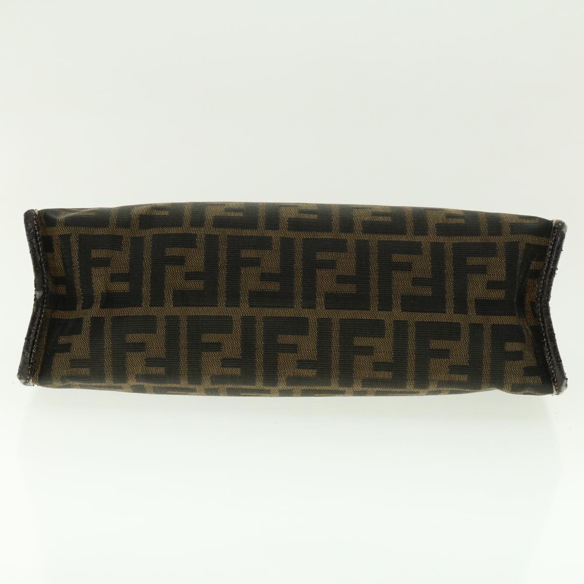 FENDI Zucca Canvas Clutch Bag Black Brown 2201-26533-089 Auth 39773