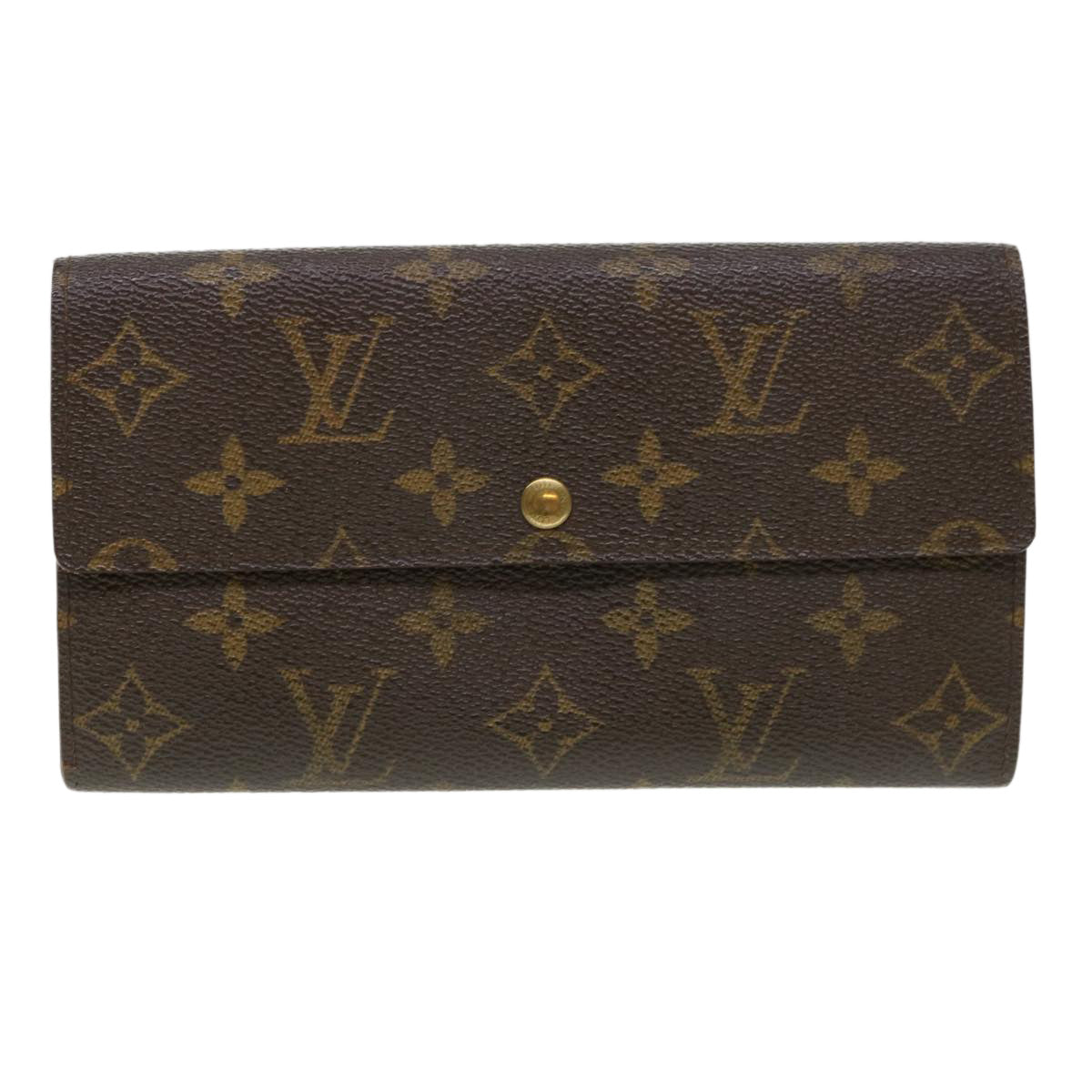 LOUIS VUITTON Monogram Portefeuille International Long Wallet M61217 Auth 39797