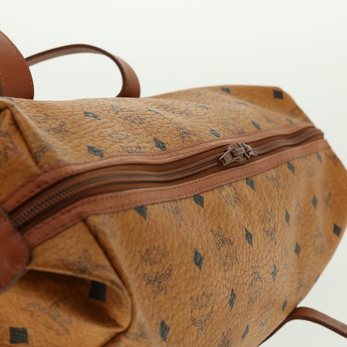 MCM Vicetos Logogram Shoulder Bag PVC Leather Brown Auth 39843