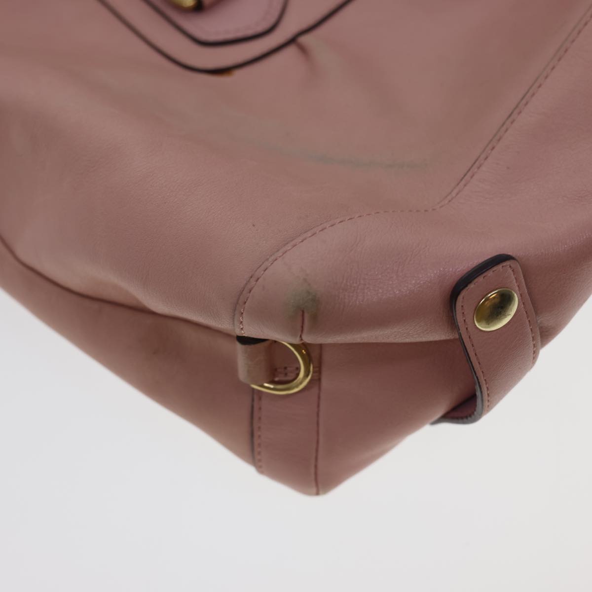 Coach Signature Canvas Hand Shoulder Bag 2way Leather 2Set Pink Beige Auth 39863