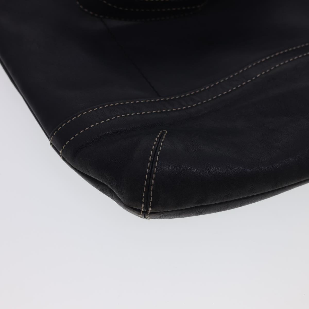 Coach Shoulder Bag Leather Nylon 3Set Black White Multicolor Auth 39869
