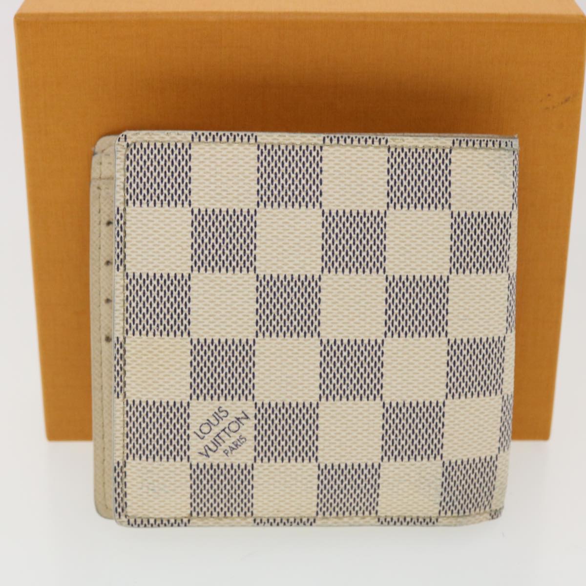 LOUIS VUITTON Damier Azur Porte Feuille Marco Bifold Wallet N60018 LV Auth 39919