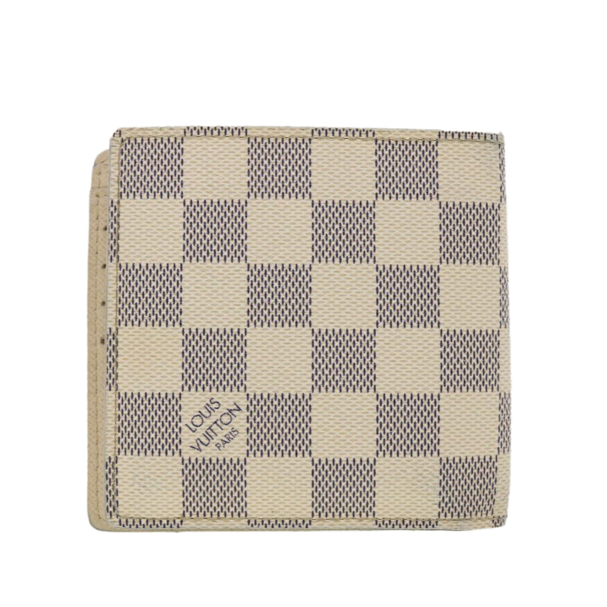 LOUIS VUITTON Damier Azur Porte Feuille Marco Bifold Wallet N60018 LV Auth 39919