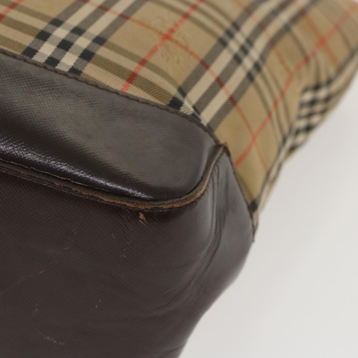 Burberrys Nova Check Canvas Shoulder Bag Beige Black Red Auth 39930