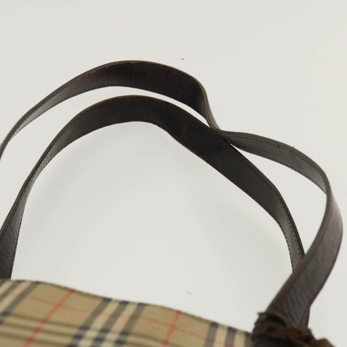 Burberrys Nova Check Canvas Shoulder Bag Beige Black Red Auth 39930