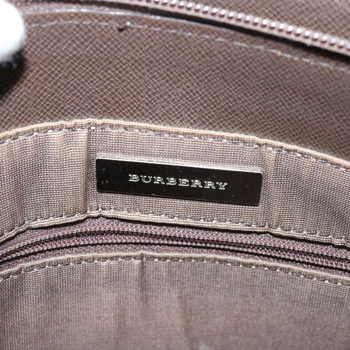 BURBERRY Nova Check Canvas Shoulder Bag Beige Black Red Auth 39931