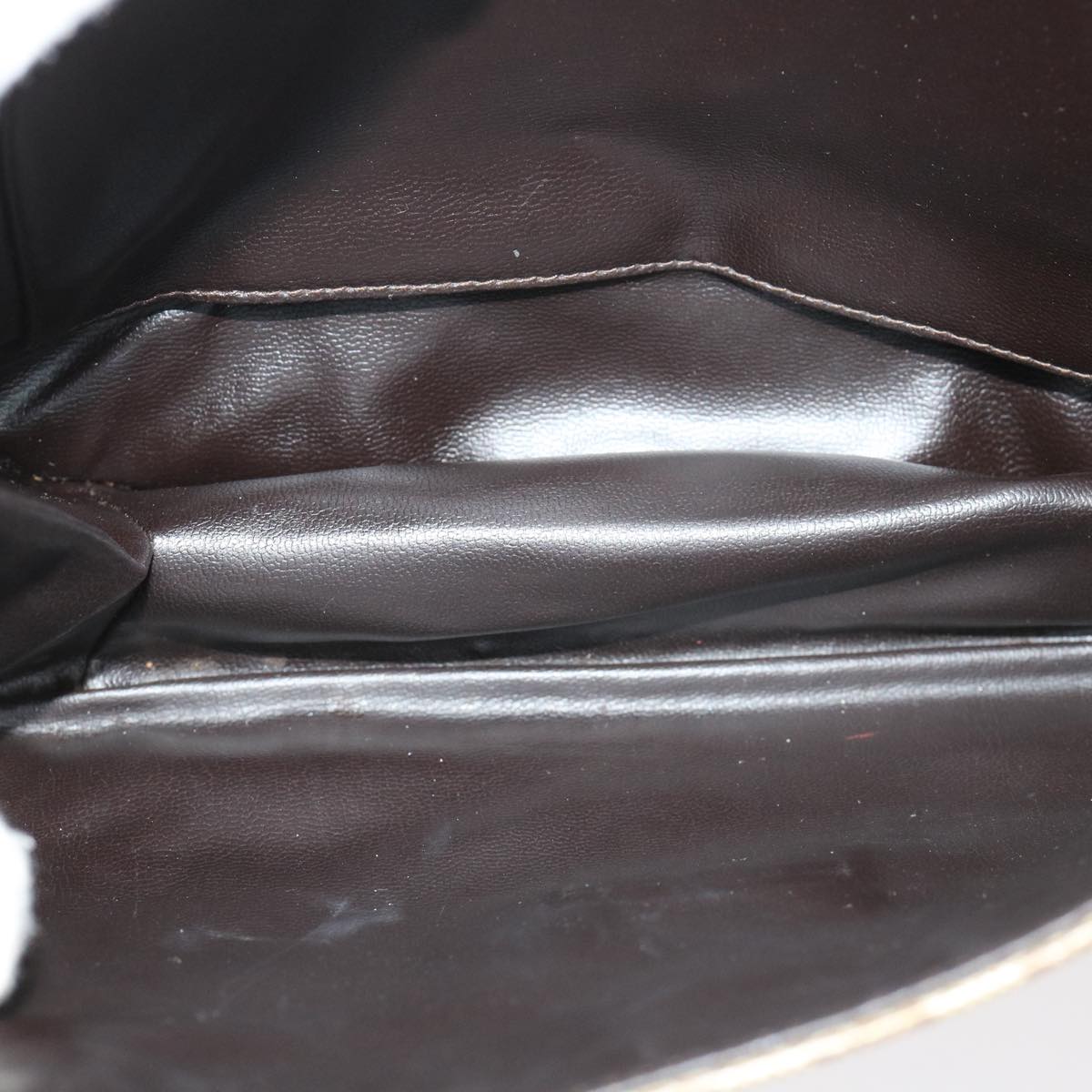 CELINE Macadam Canvas Shoulder Bag PVC Leather Beige Auth 39942