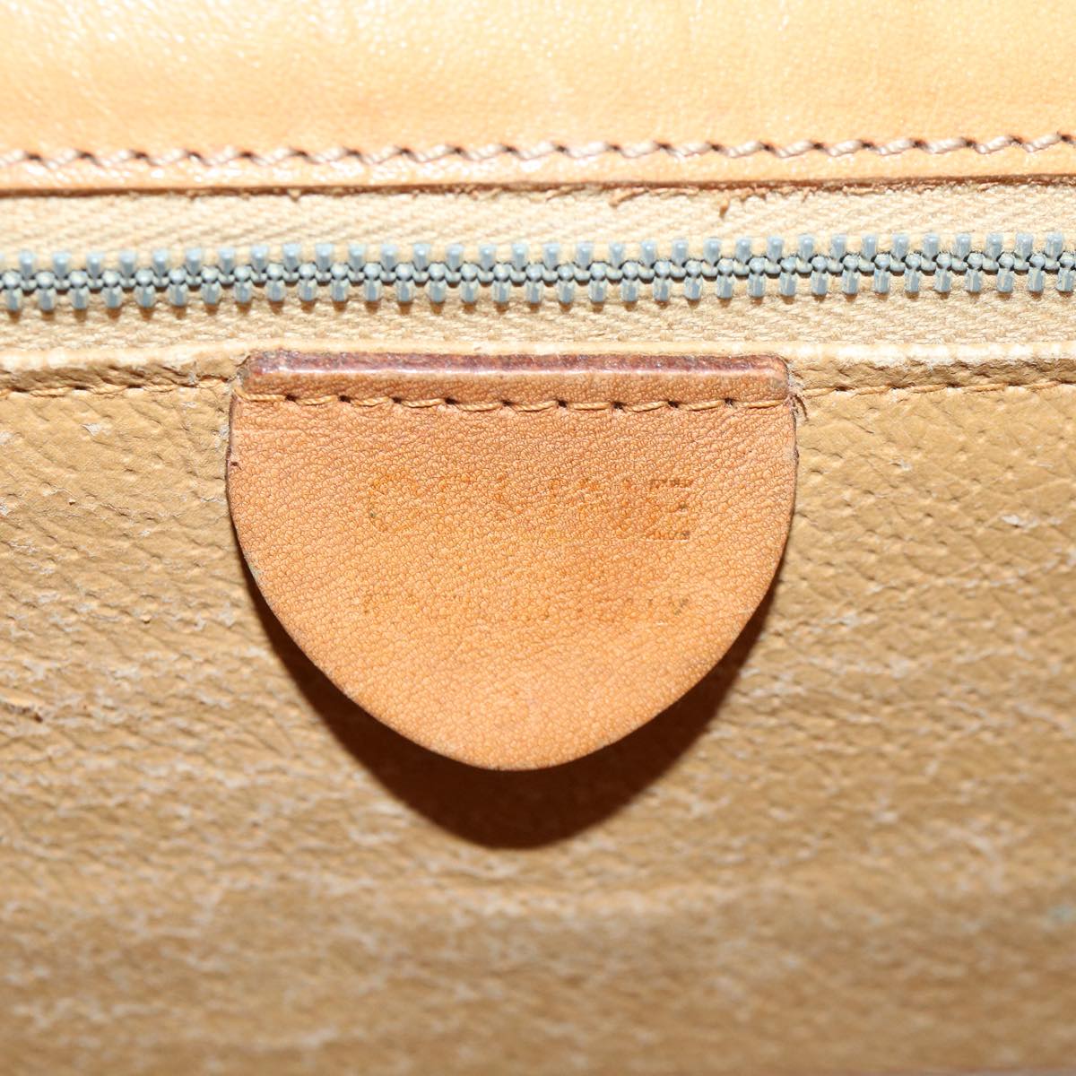 CELINE Macadam Canvas Shoulder Bag PVC Leather Brown Beige Auth 39943