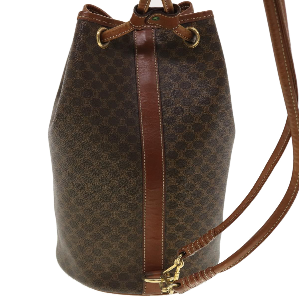 CELINE Macadam Canvas Shoulder Bag PVC Leather Brown Auth 39946 - 0