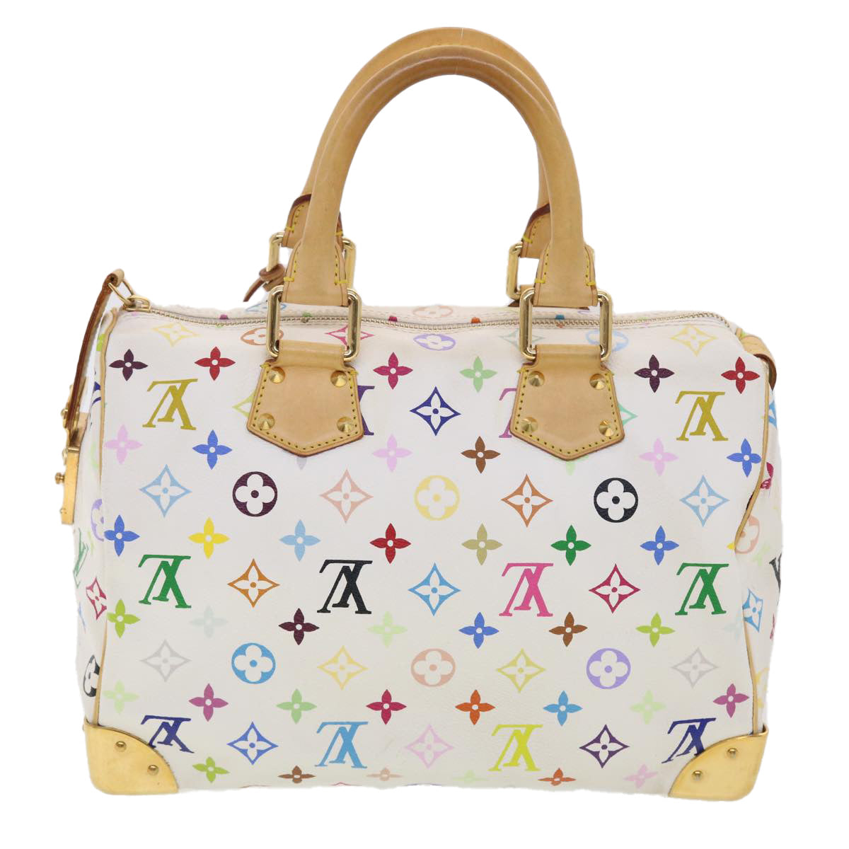 LOUIS VUITTON Monogram Multicolor Speedy 30 Hand Bag White M92643 LV Auth 39979A - 0