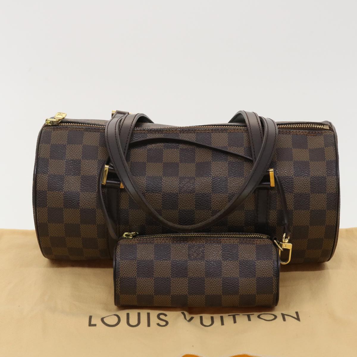 LOUIS VUITTON Damier Ebene Papillon 30 Hand Bag N51303 LV Auth 40022