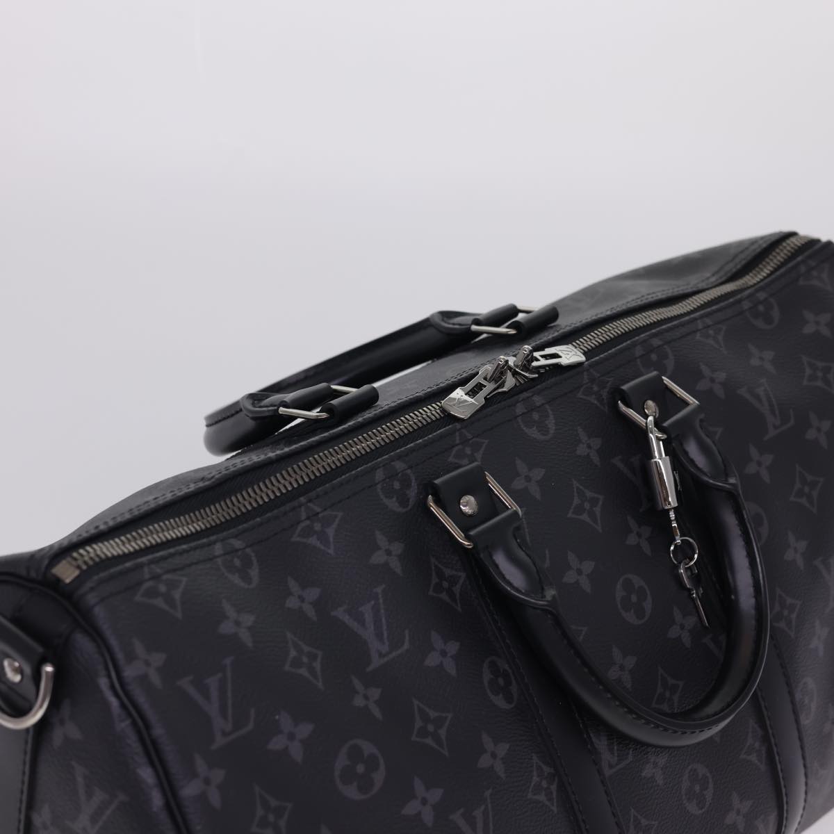 LOUIS VUITTON Eclipse Keepall Bandouliere 45 Boston Bag M43278 LV Auth 40033A