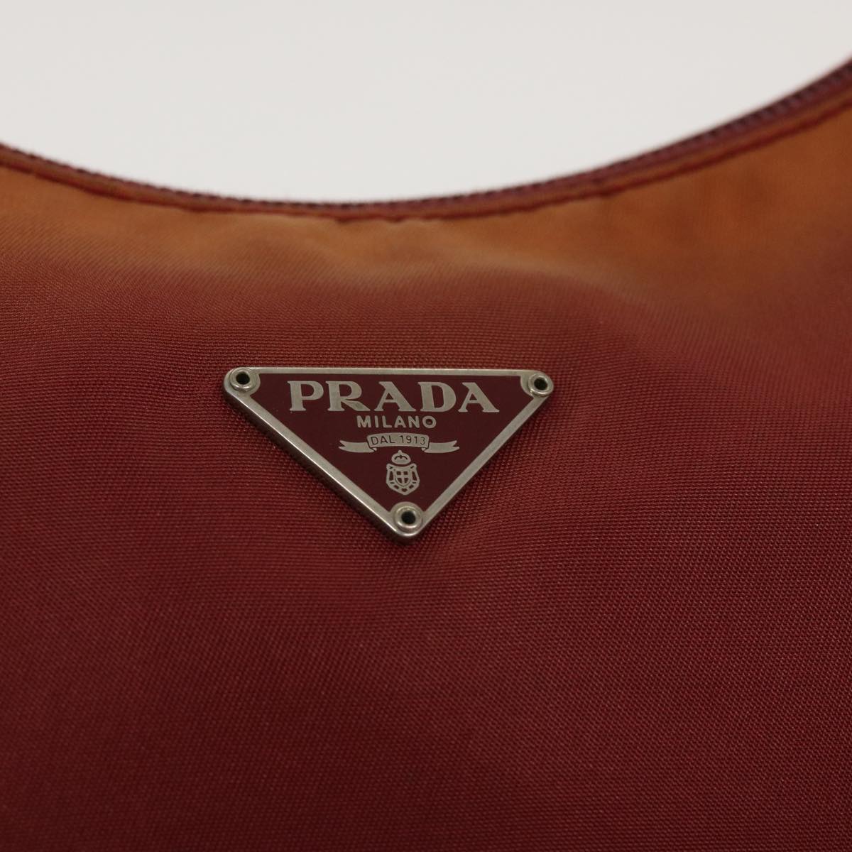 PRADA Hand Pouch Nylon Red Auth 40043