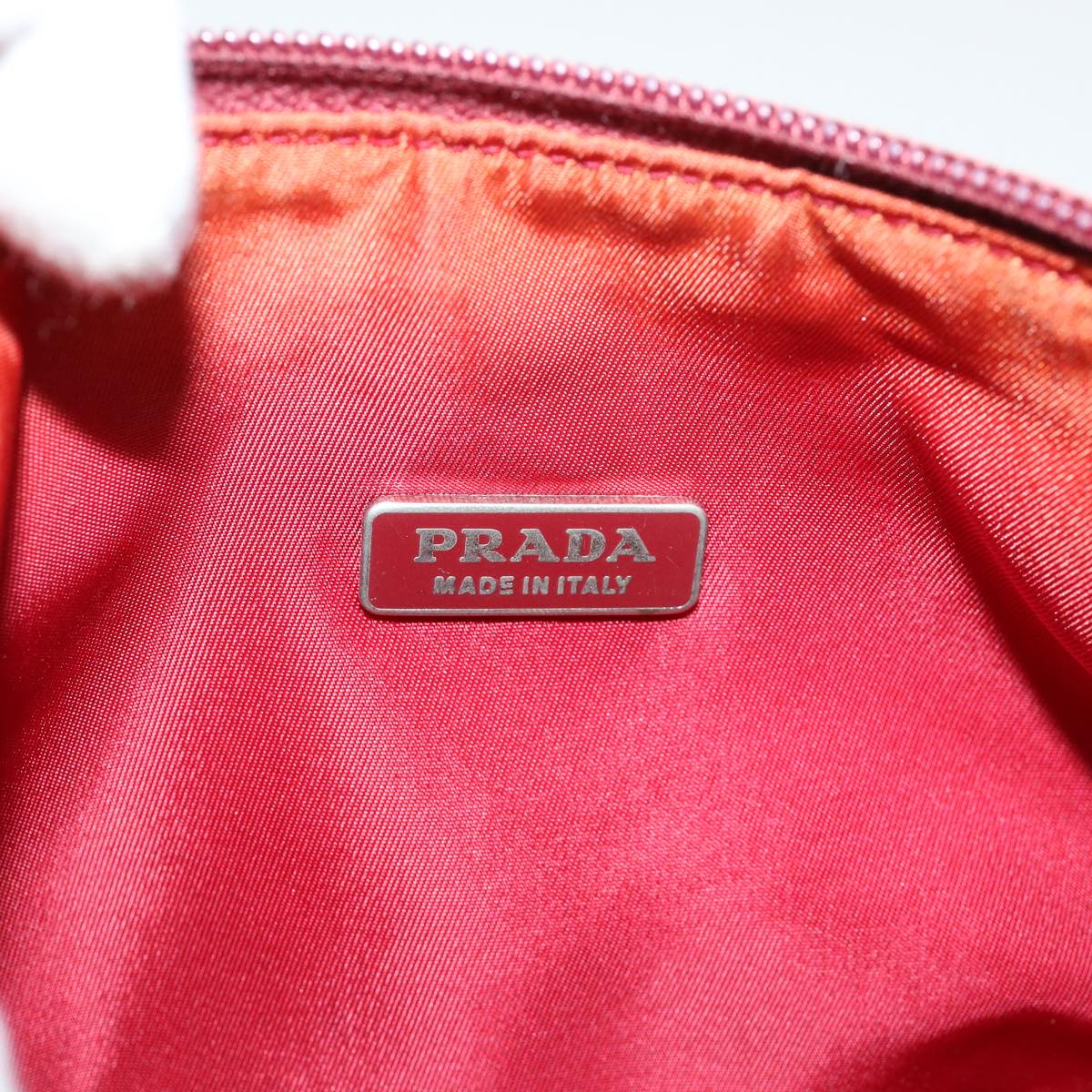 PRADA Hand Pouch Nylon Red Auth 40043