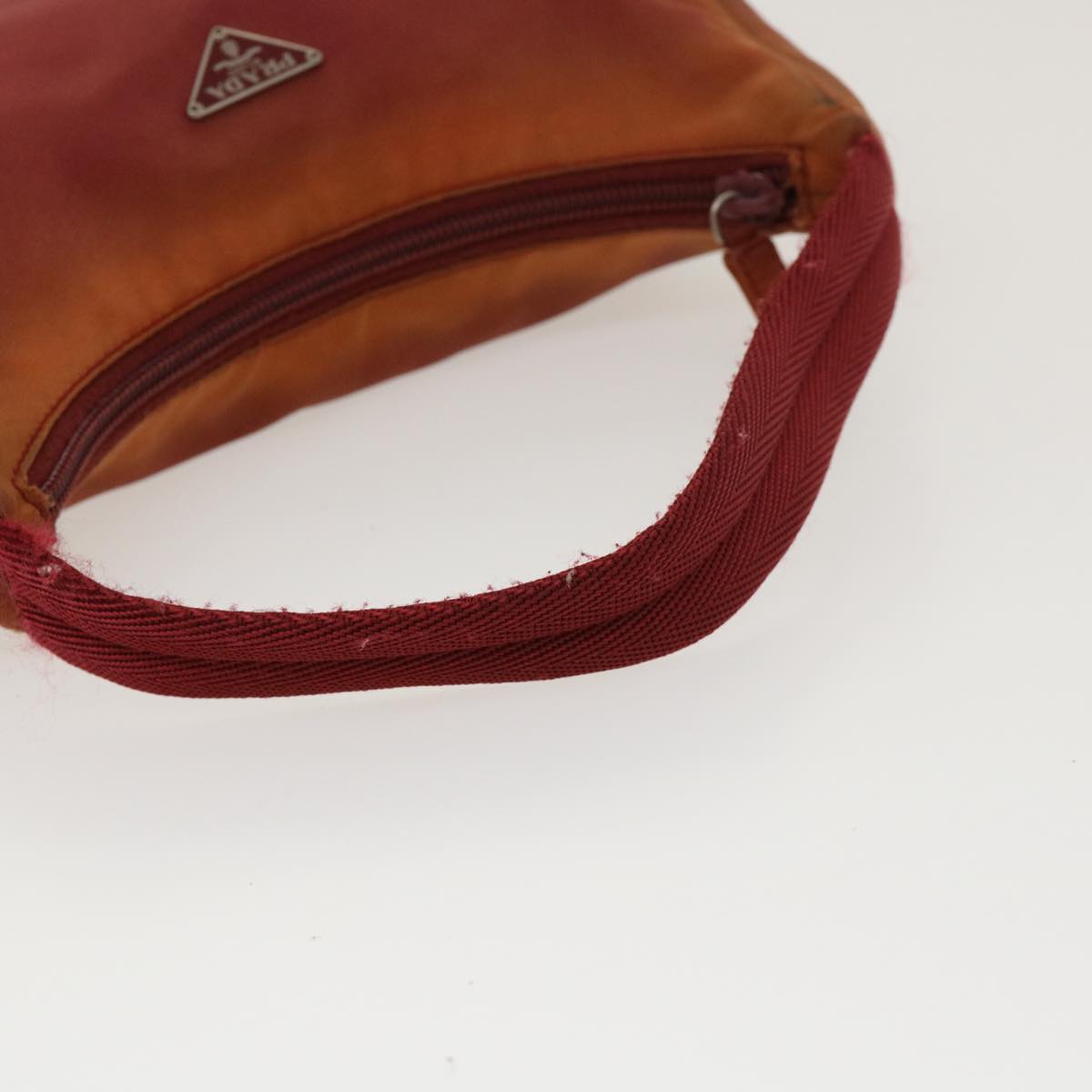 PRADA Hand Pouch Nylon Red Auth 40043