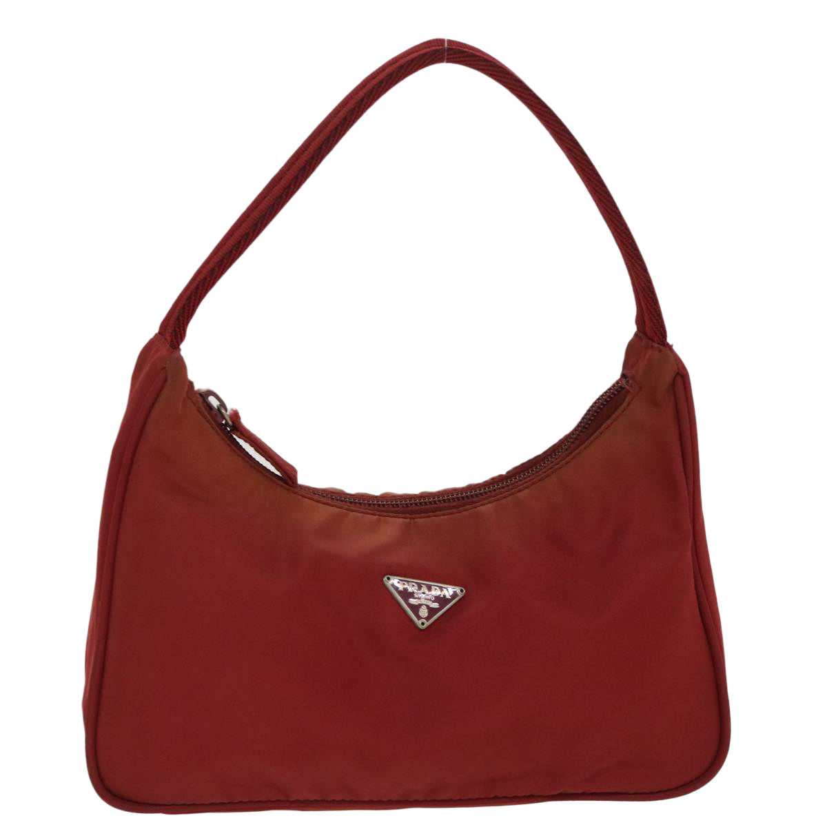 PRADA Hand Pouch Nylon Red Auth 40044