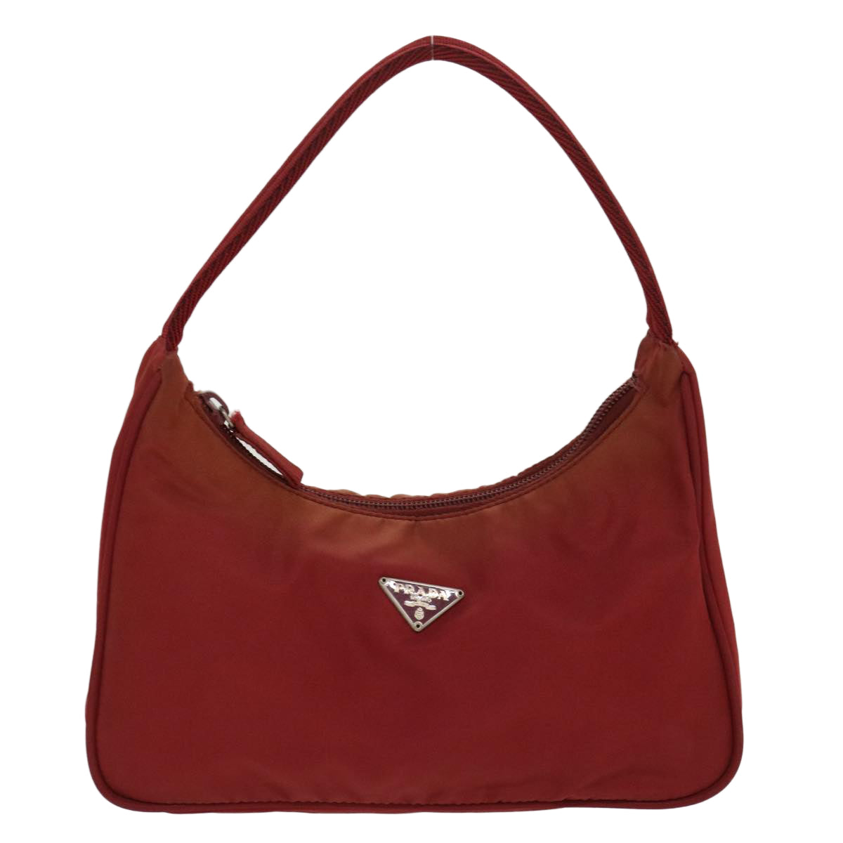 PRADA Hand Pouch Nylon Red Auth 40044