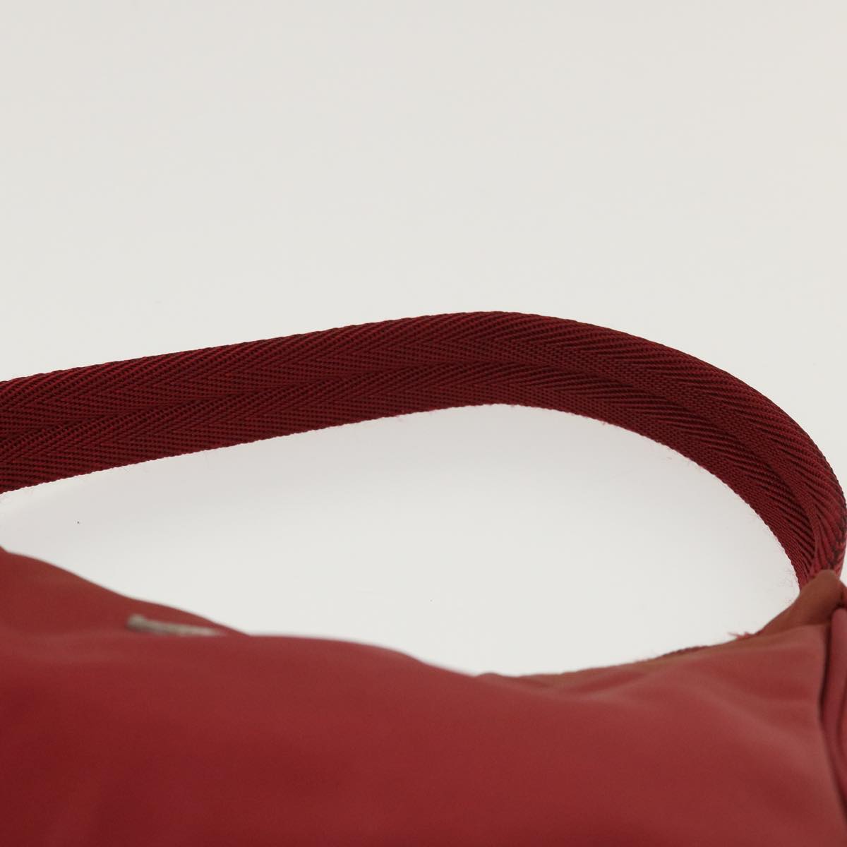 PRADA Hand Pouch Nylon Red Auth 40044