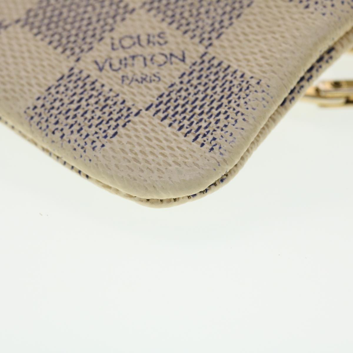 LOUIS VUITTON Damier Azur Pochette Cles Coin Purse N62659 LV Auth 40068