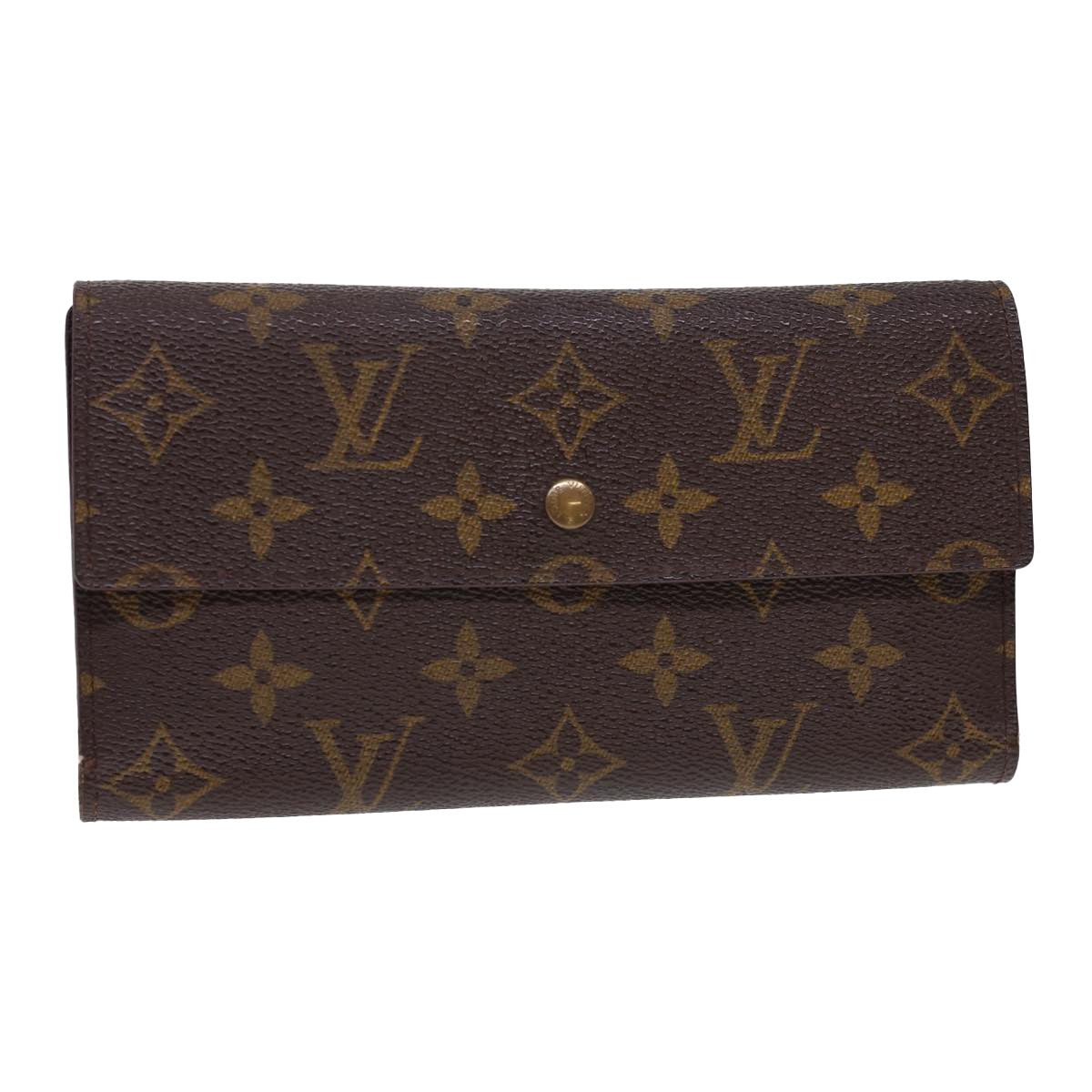 LOUIS VUITTON Monogram Portefeuille International Long Wallet M61217 Auth 40069