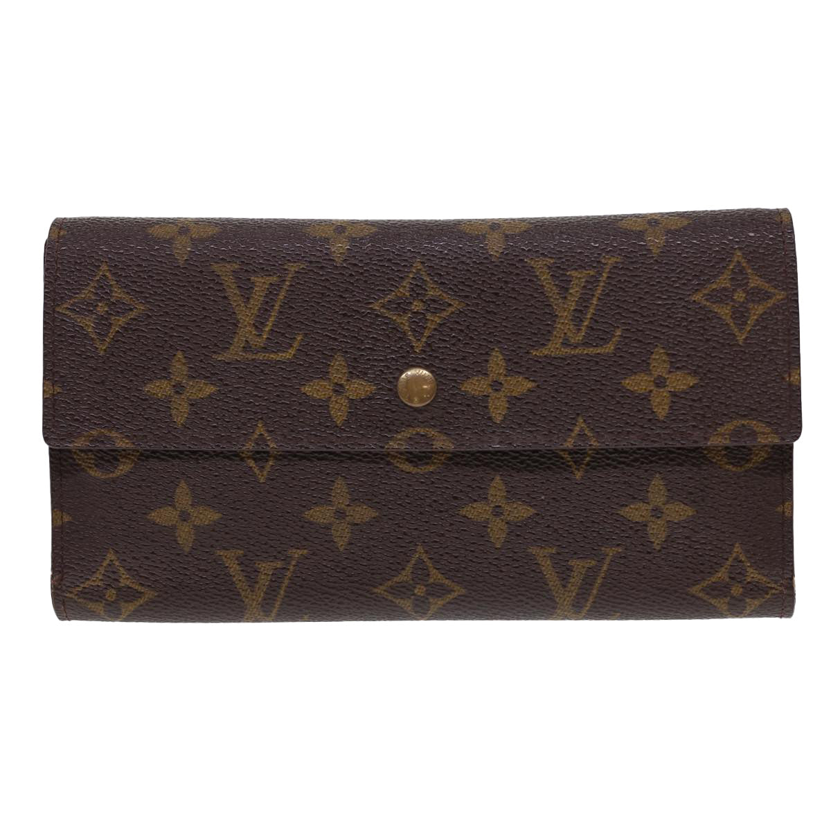 LOUIS VUITTON Monogram Portefeuille International Long Wallet M61217 Auth 40069