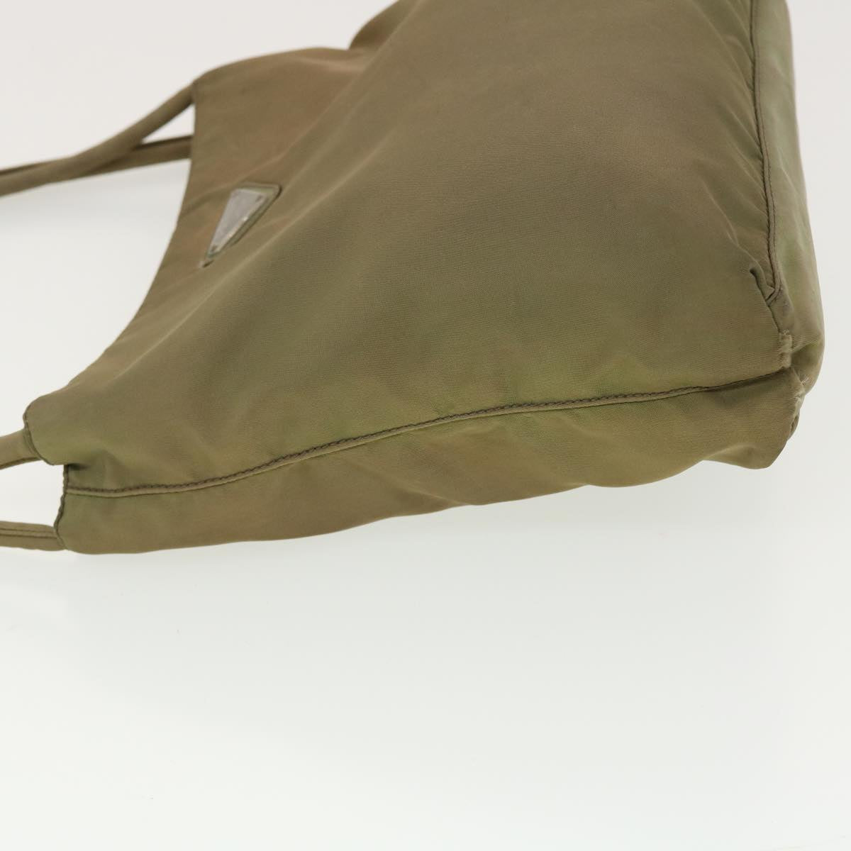 PRADA Hand Bag Nylon Khaki Auth 40088