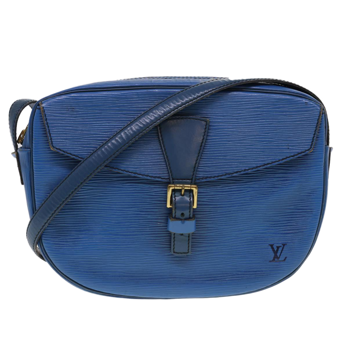 LOUIS VUITTON Epi June Feuille Shoulder Bag Blue M52155 LV Auth 40091