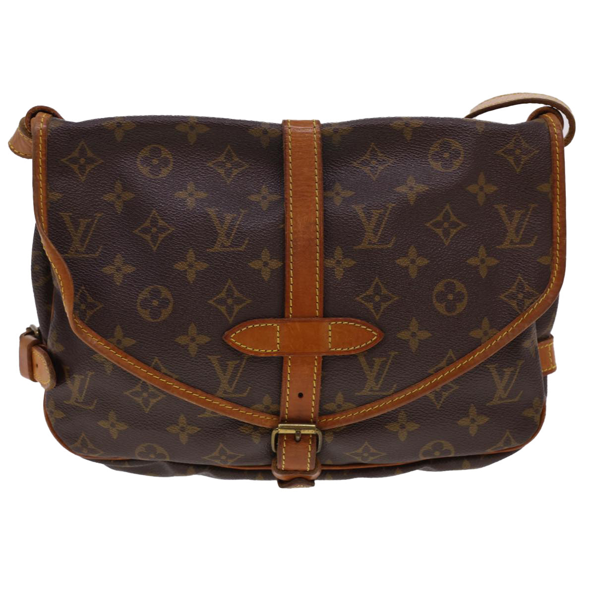 LOUIS VUITTON Monogram Saumur 30 Shoulder Bag M42256 LV Auth 40092