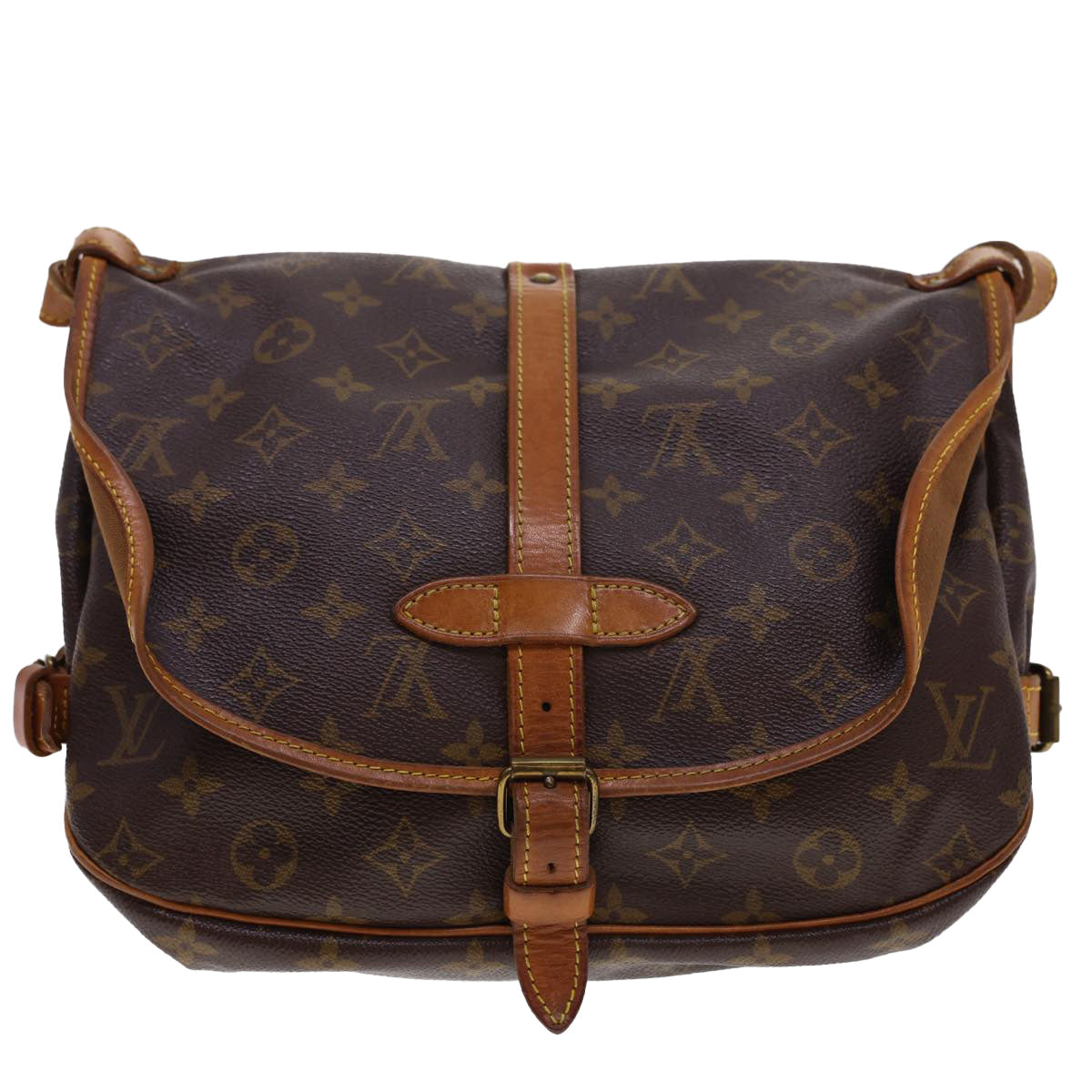 LOUIS VUITTON Monogram Saumur 30 Shoulder Bag M42256 LV Auth 40092