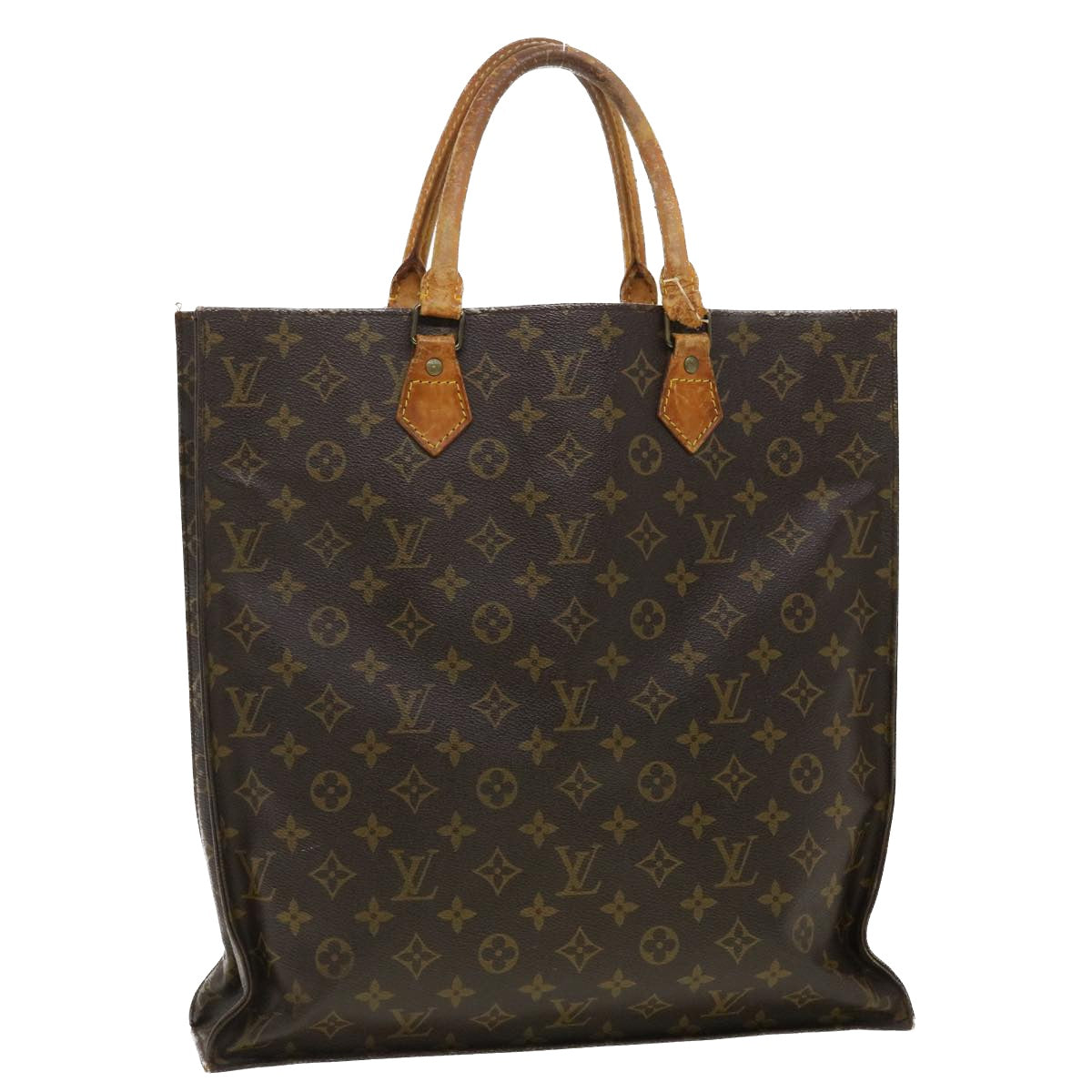 LOUIS VUITTON Monogram Sac Plat Hand Bag M51140 LV Auth 40104