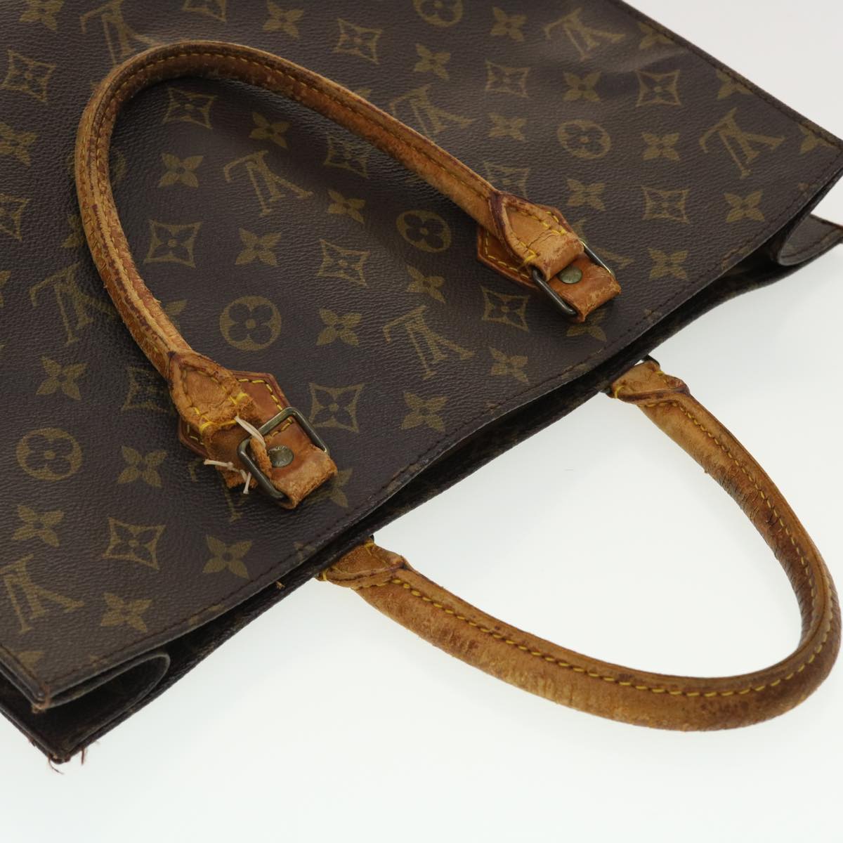 LOUIS VUITTON Monogram Sac Plat Hand Bag M51140 LV Auth 40104