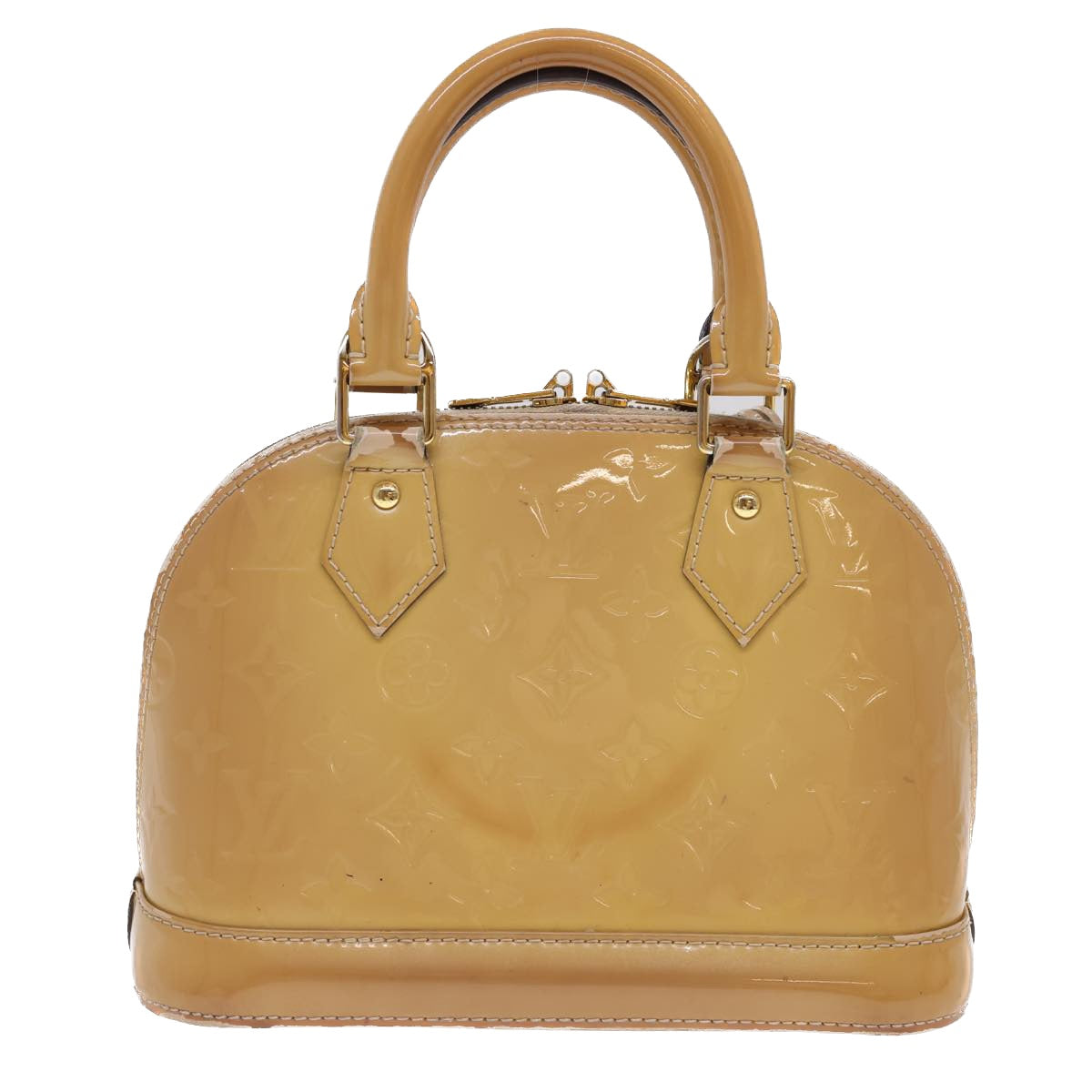 LOUIS VUITTON Monogram Vernis Alma BB Hand Bag Beige Dunne M90175 LV Auth 40127 - 0