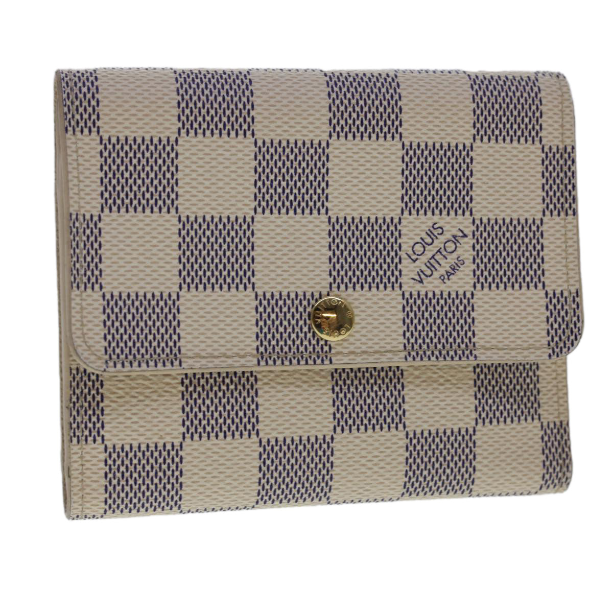 LOUIS VUITTON Damier Azur Portefeuille Anais Trifold Wallet N63241 LV Auth 40180