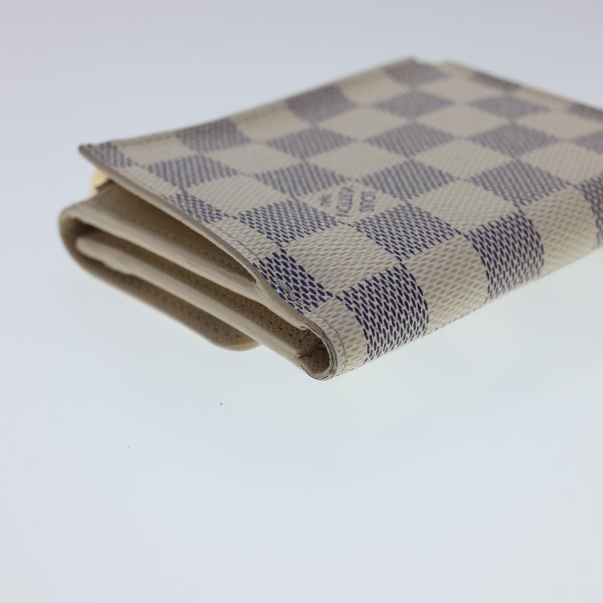 LOUIS VUITTON Damier Azur Portefeuille Anais Trifold Wallet N63241 LV Auth 40180