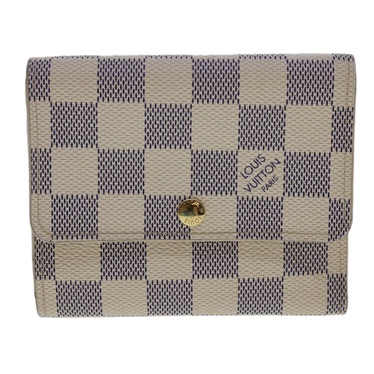 LOUIS VUITTON Damier Azur Portefeuille Anais Trifold Wallet N63241 LV Auth 40180