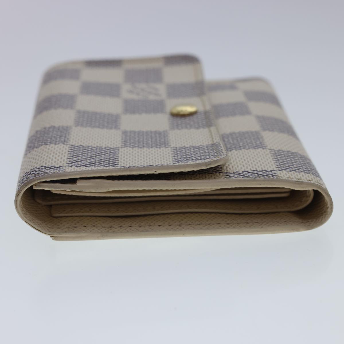 LOUIS VUITTON Damier Azur Portefeuille Anais Trifold Wallet N63241 LV Auth 40180