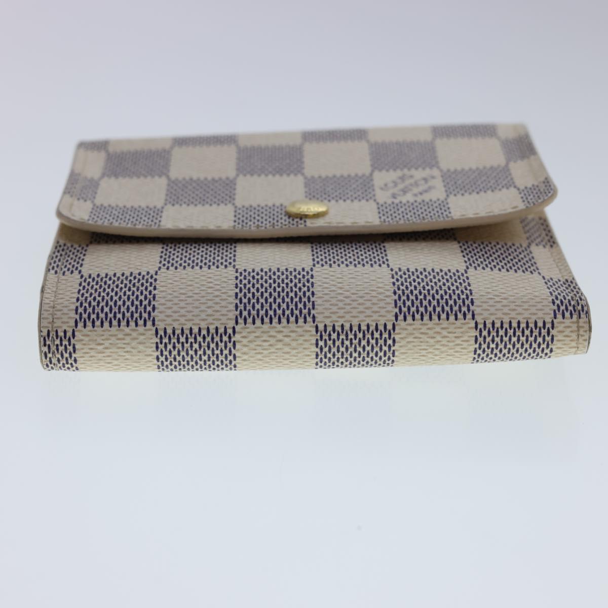 LOUIS VUITTON Damier Azur Portefeuille Anais Trifold Wallet N63241 LV Auth 40180