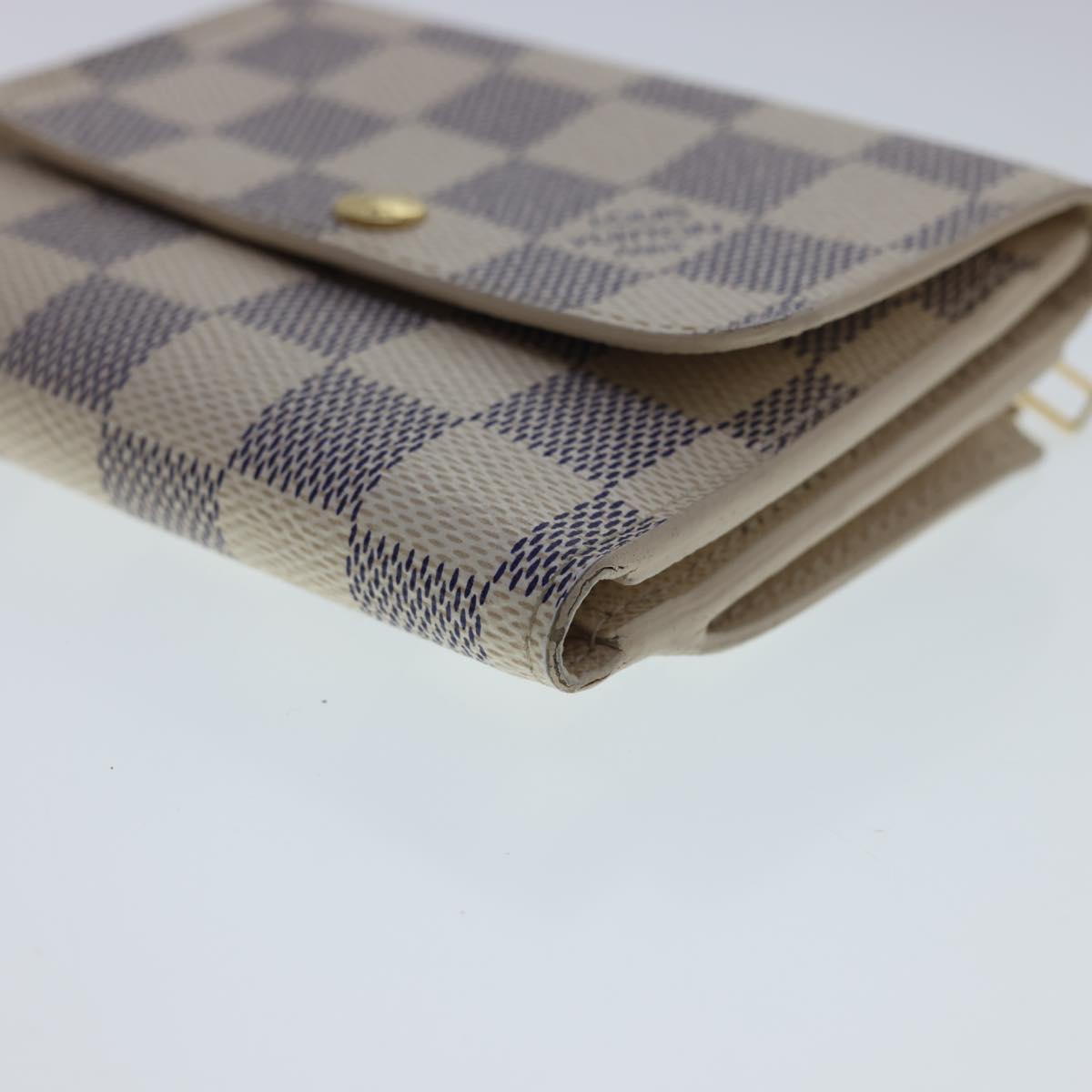 LOUIS VUITTON Damier Azur Portefeuille Anais Trifold Wallet N63241 LV Auth 40180