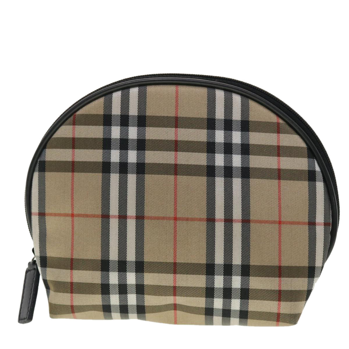 BURBERRY Nova Check Pouch Nylon Beige Auth 40199